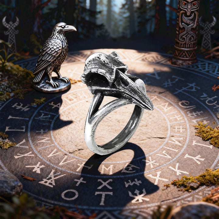 FREE Today: Gothic Raven Crow Skull Ring - US 10 - image 0