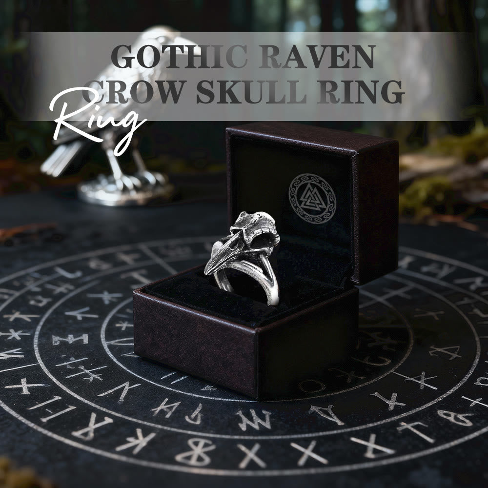 FREE Today: Gothic Raven Crow Skull Ring - image 2
