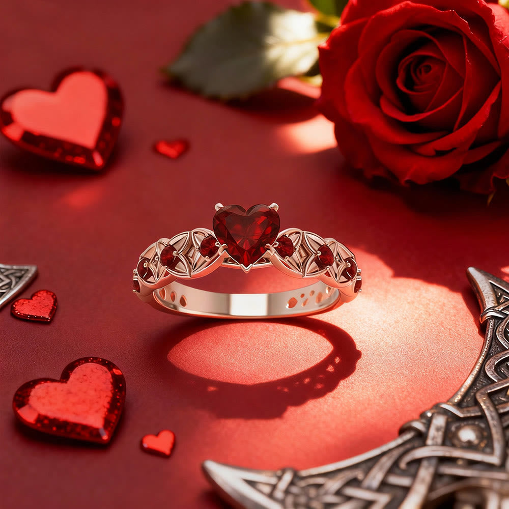 FREE Today: Passionate Love Heart Garnet Ring - US 10 - image 0