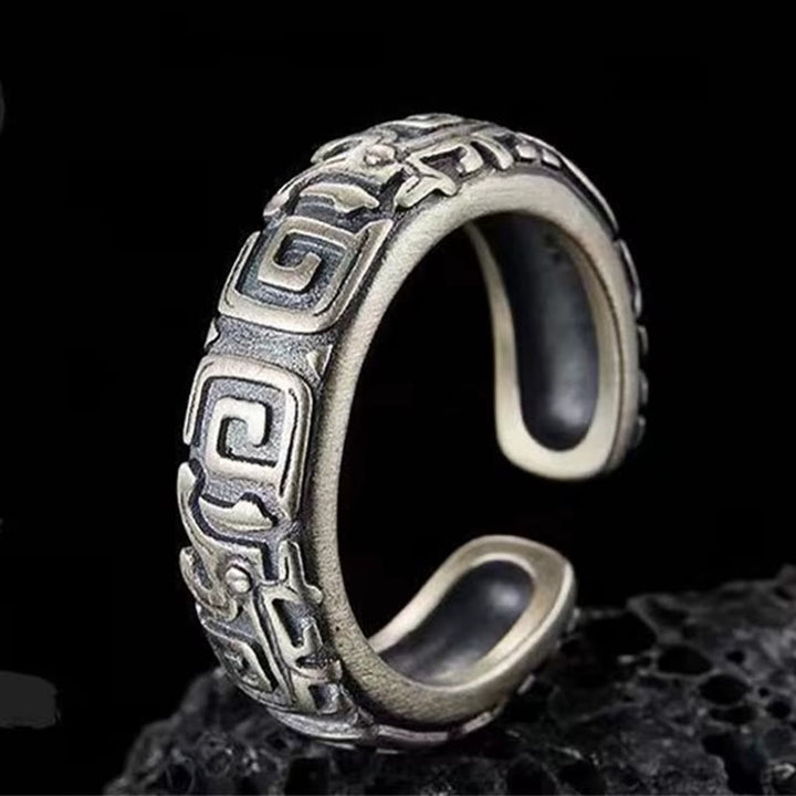 WorldNorse Intricate Rune Labyrinth Interlock Ring - Adjustable - image 0