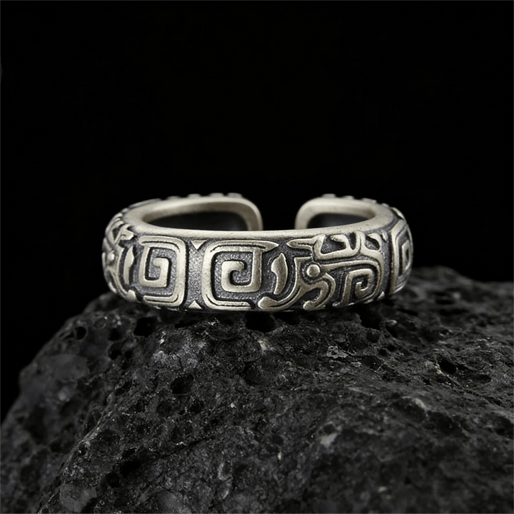 WorldNorse Intricate Rune Labyrinth Interlock Ring - image 2