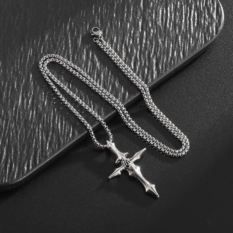 WorldNorse Spiked Skull Cross Necklace - image 2