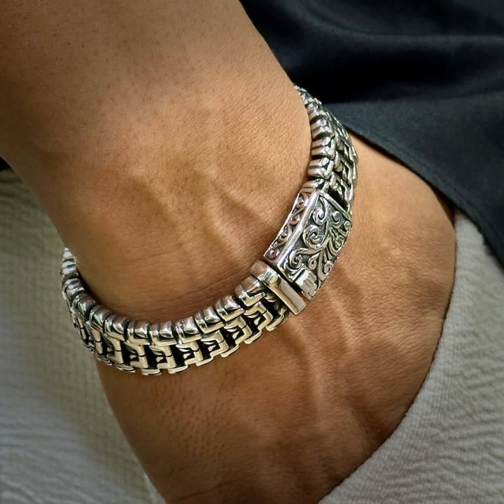 WorldNorse Ornate Rune Scroll Steel Bracelet - image 9