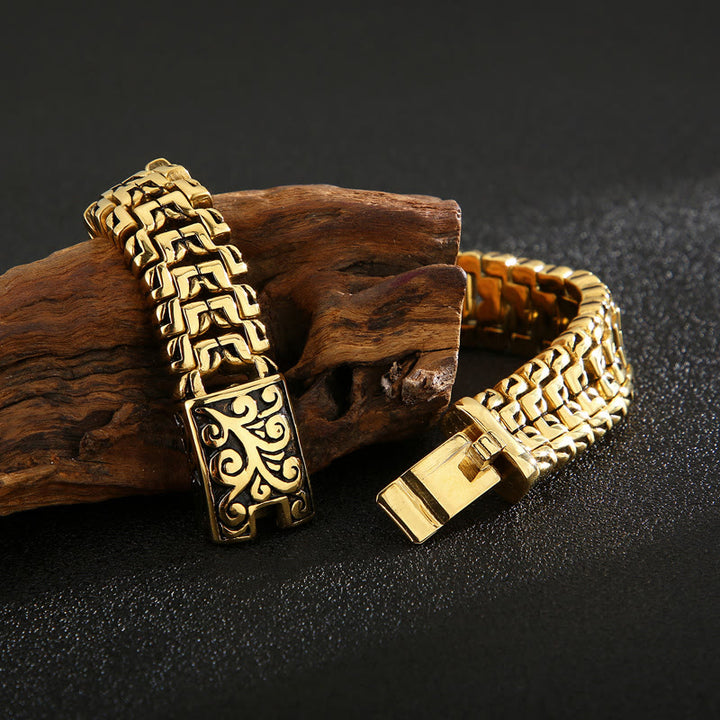 WorldNorse Ornate Rune Scroll Steel Bracelet - image 6