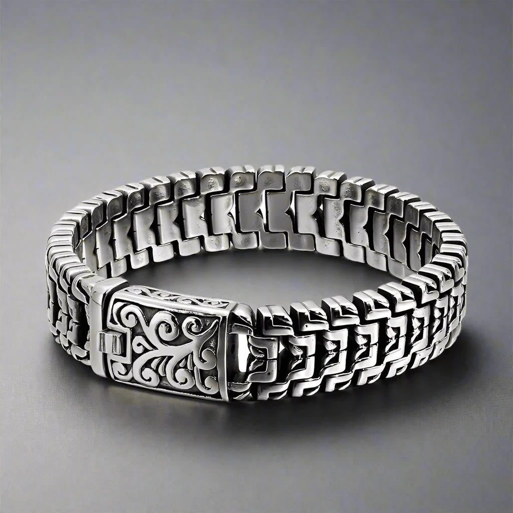 WorldNorse Ornate Rune Scroll Steel Bracelet - image 3