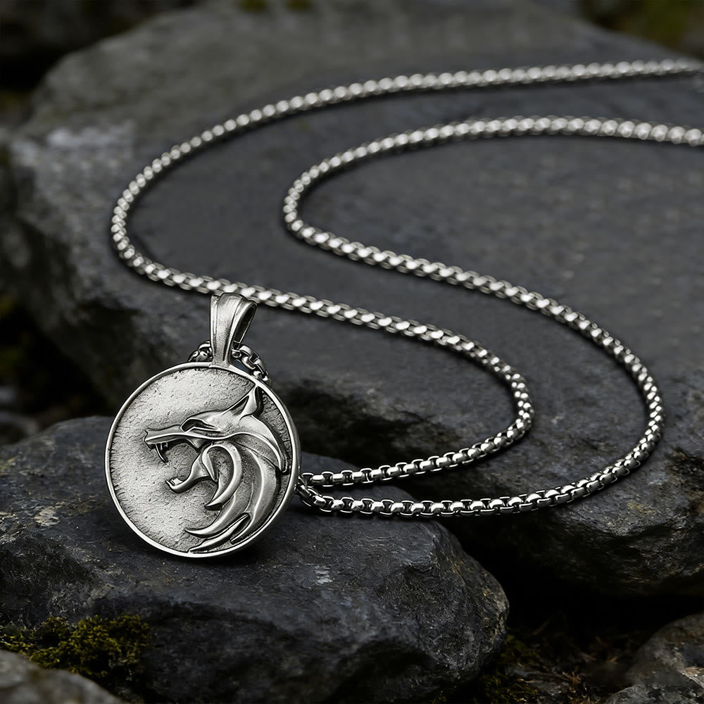 WorldNorse Shadowed Wolf Head Engraved Necklace - image 3