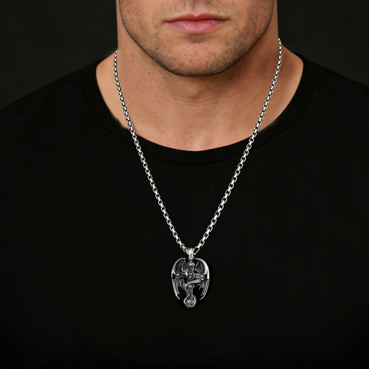 WorldNorse Winged Dragon Skull Cross Necklace - image 4
