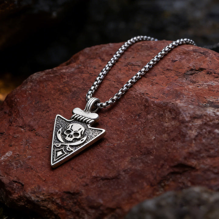 WorldNorse Skull Dagger Tip Textured Necklace - image 2