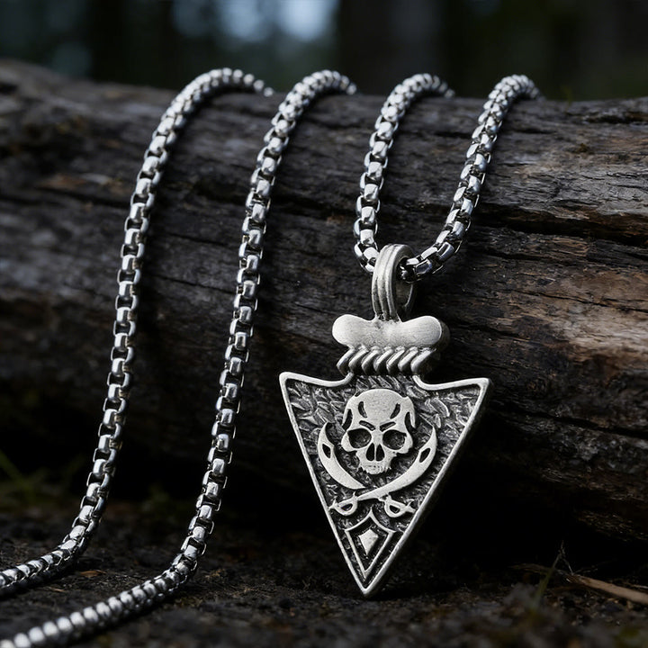 WorldNorse Skull Dagger Tip Textured Necklace - image 3