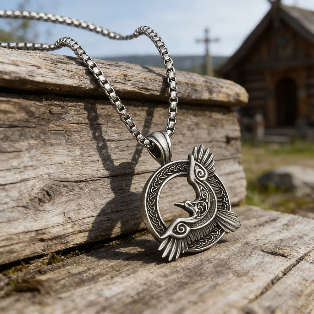 WorldNorse Viking Raven Celtic Knot Necklace - image 2
