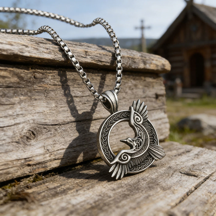 WorldNorse Viking Raven Celtic Knot Necklace - image 2