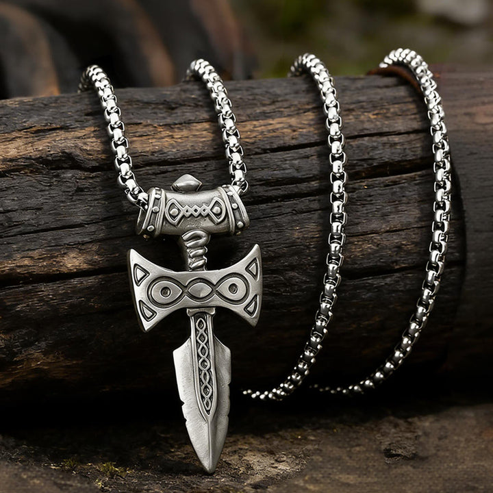 WorldNorse Eldritch Knotwork Axe Emblem Necklace - image 2