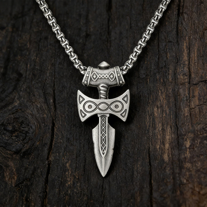 WorldNorse Eldritch Knotwork Axe Emblem Necklace - Sword - image 0