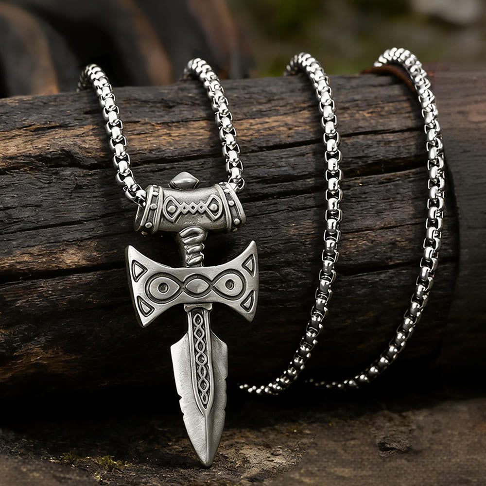 WorldNorse Eldritch Knotwork Axe Emblem Necklace - image 2
