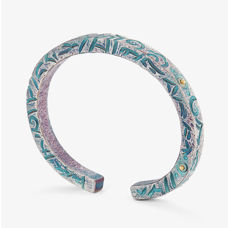 WorldNorse Handcrafted 999 Silver Enchanted Vine Turquoise Bracelet - image 4