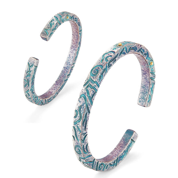 WorldNorse Handcrafted 999 Silver Enchanted Vine Turquoise Bracelet - image 3