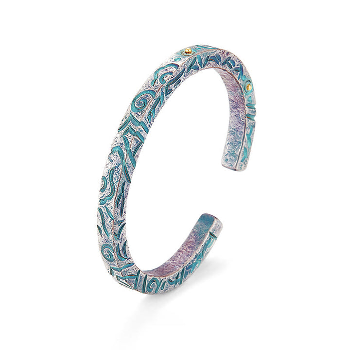 WorldNorse Handcrafted 999 Silver Enchanted Vine Turquoise Bracelet - image 2