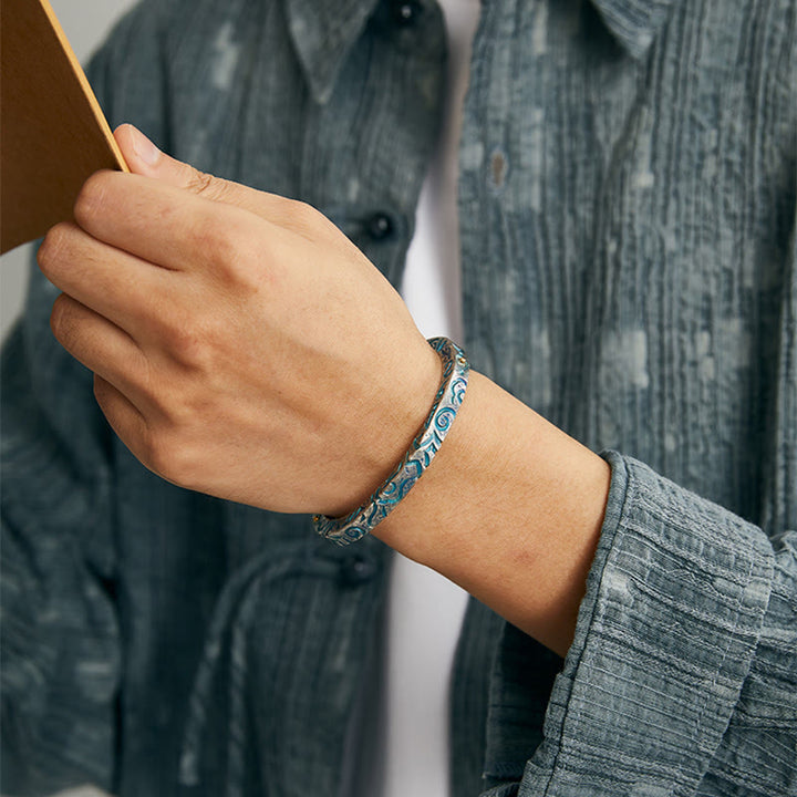 WorldNorse Handcrafted 999 Silver Enchanted Vine Turquoise Bracelet - image 5