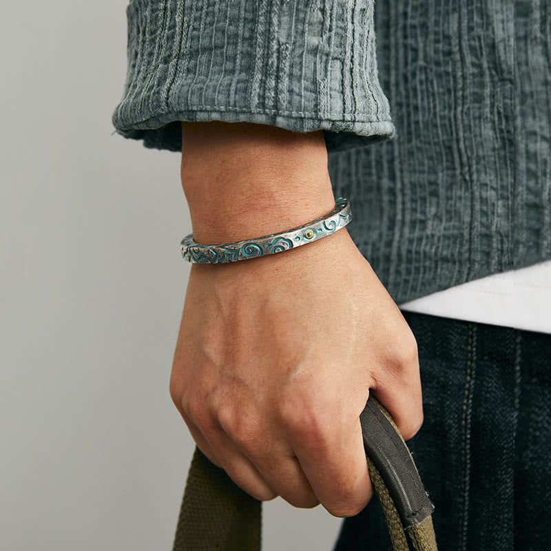 WorldNorse 999 Sterling Silver Enchanted Vine Turquoise Bracelet - image 6