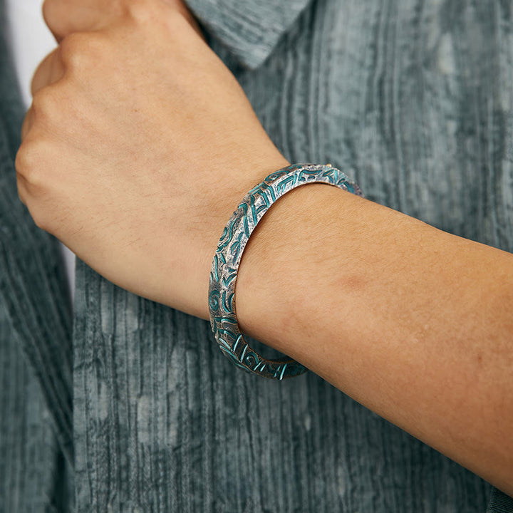 WorldNorse 999 Sterling Silver Enchanted Vine Turquoise Bracelet - image 1