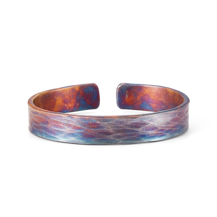 WorldNorse 999 Sterling Silver Iridescent Leaf Texture Bracelet - image 2