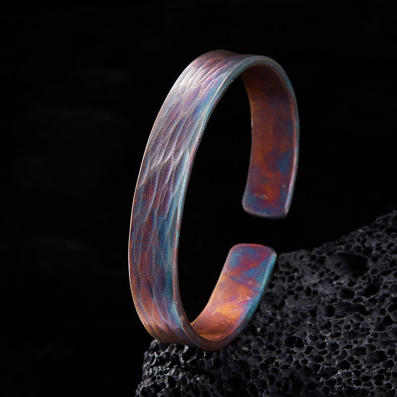 WorldNorse Handcrafted 999 Silver Iridescent Leaf Texture Bracelet - Inner Circumference 19 cm - image 0