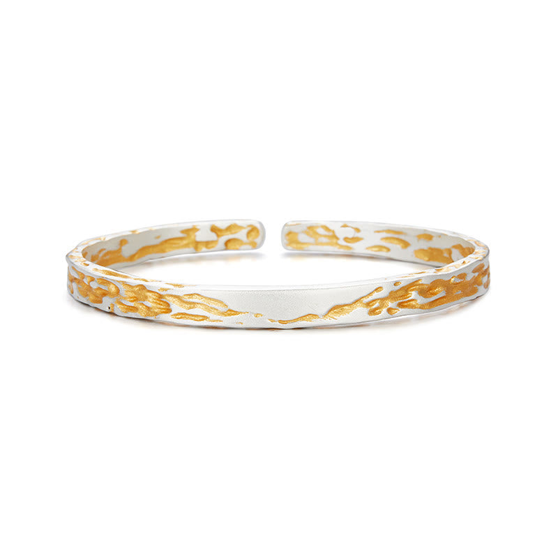 WorldNorse Handcrafted 999 Silver Gilded Lava Texture Dual Tone Bracelet - image 5