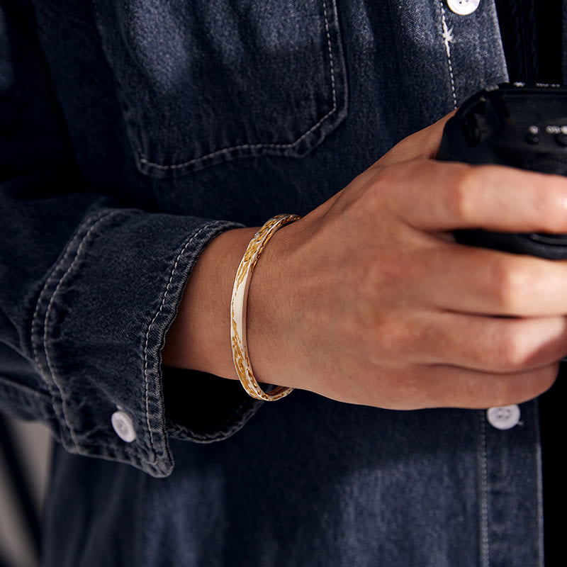 WorldNorse 999 Sterling Silver Gilded Lava Texture Dual Tone Bracelet - image 1