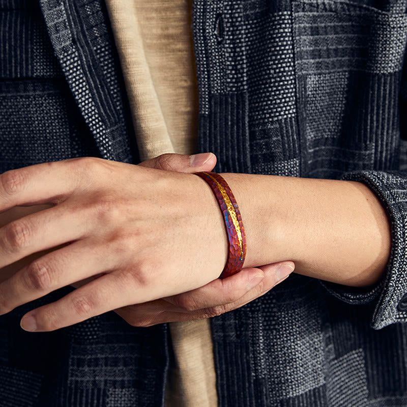 WorldNorse Handcrafted 999 Gold Honeycomb Vein Bracelet - image 9