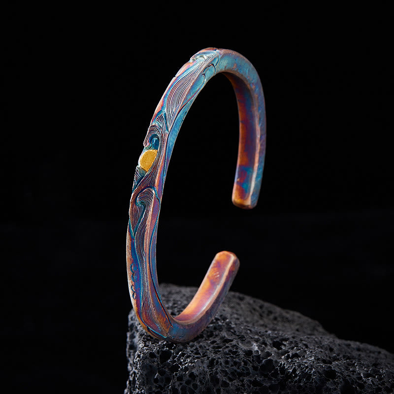 WorldNorse Handcrafted 999 Silver Prismatic Swirl Bracelet - Inner Circumference 19 cm - image 0
