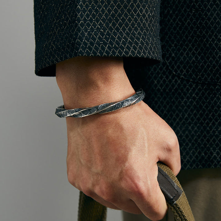 WorldNorse Handcrafted 999 Silver Engraved Coin Bracelet - image 1