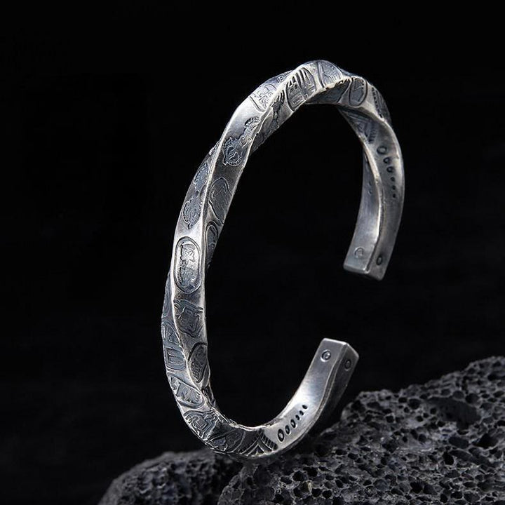 WorldNorse Handcrafted 999 Silver Engraved Coin Bracelet - Inner Circumference 19 cm - image 0