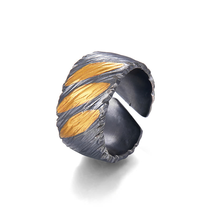 WorldNorse Handcrafted 999 Silver Ember Streak Textured Ring - image 4