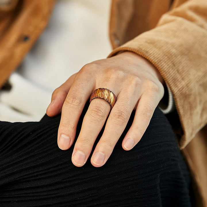 WorldNorse 999 Sterling Silver Ember Streak Textured Ring - image 8
