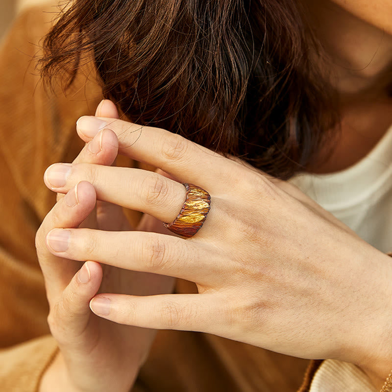 WorldNorse Handcrafted 999 Silver Ember Streak Textured Ring - image 1