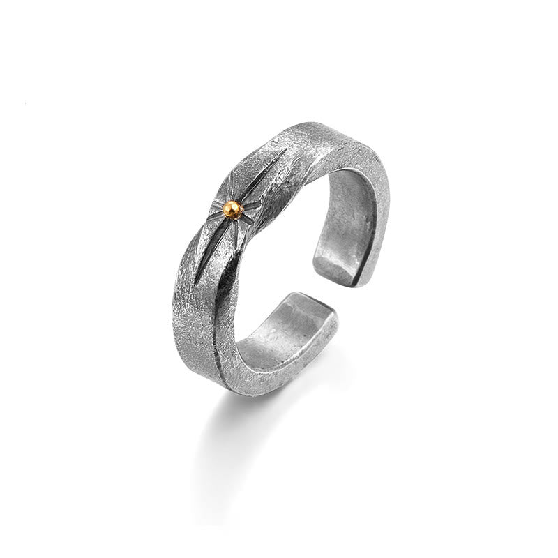 WorldNorse 999 Sterling Silver Meteor Strike Gilded Core Ring - image 3