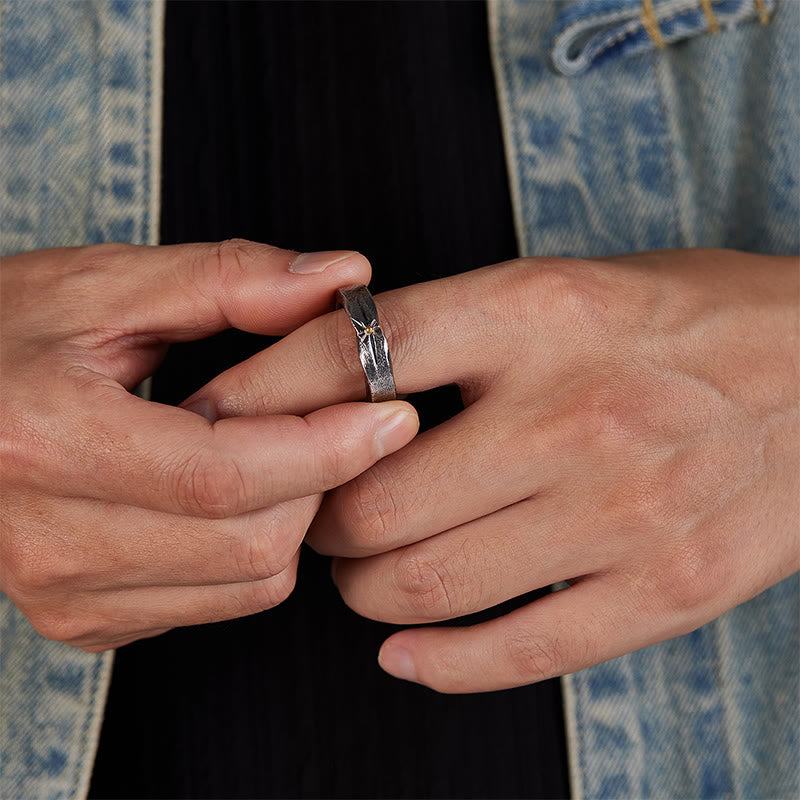 WorldNorse Handcrafted 999 Silver Meteor Strike Gilded Core Ring - image 5