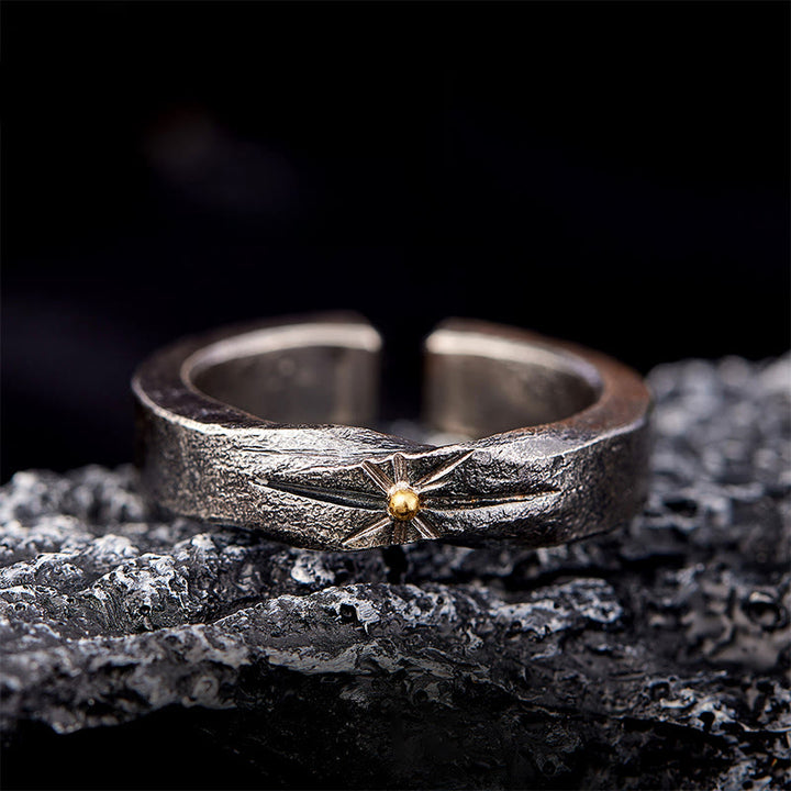 WorldNorse Handcrafted 999 Silver Meteor Strike Gilded Core Ring - image 2