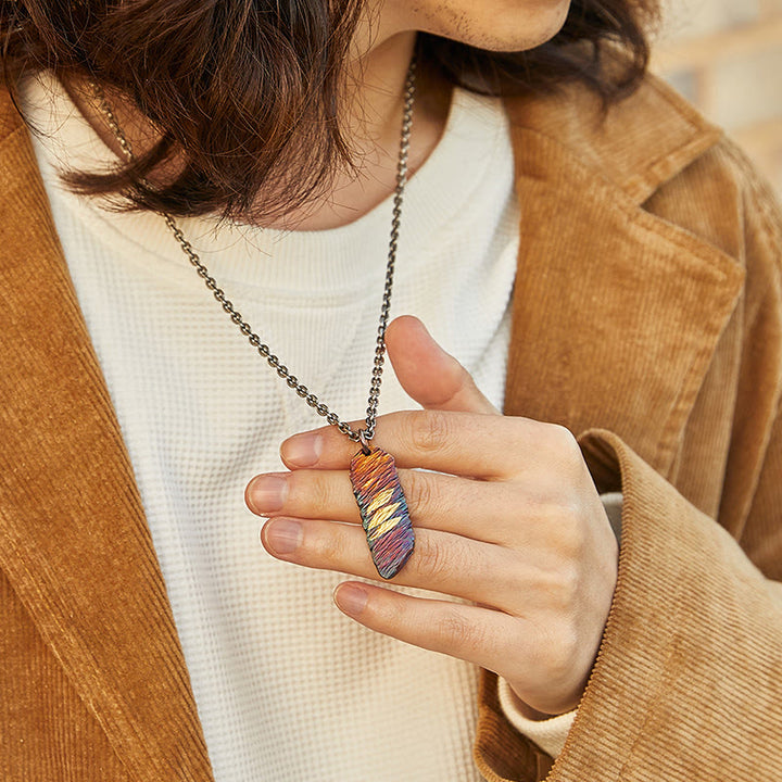 WorldNorse 999 Sterling Silver Enchanted Hue Feather Necklace - image 1