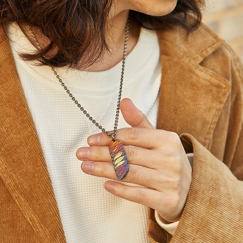 WorldNorse 999 Sterling Silver Enchanted Hue Feather Necklace - image 1