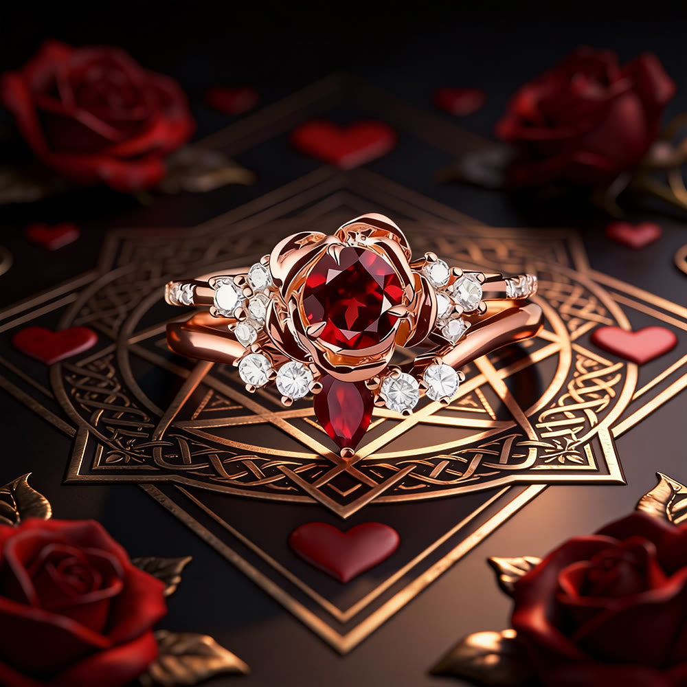 FREE Today: Eternal Love Rose Ruby Ring - Red & White - US 11 - image 5