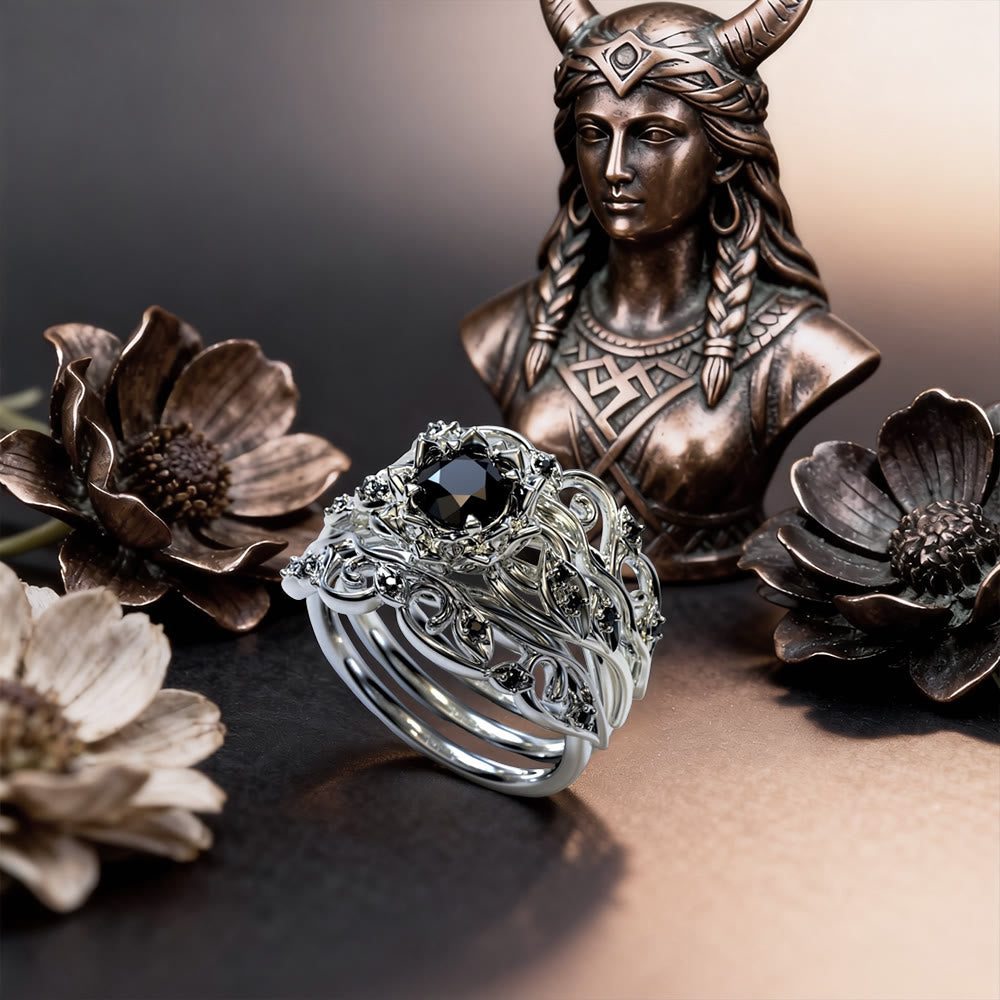FREE Today: Hel's Night Bloom Folral Ring Set - US 11 - image 0