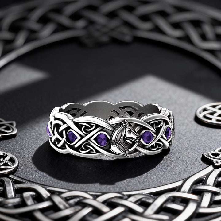 FREE Today: Horse Head Celtic Knot Ring - Purple - US 10 - image 8