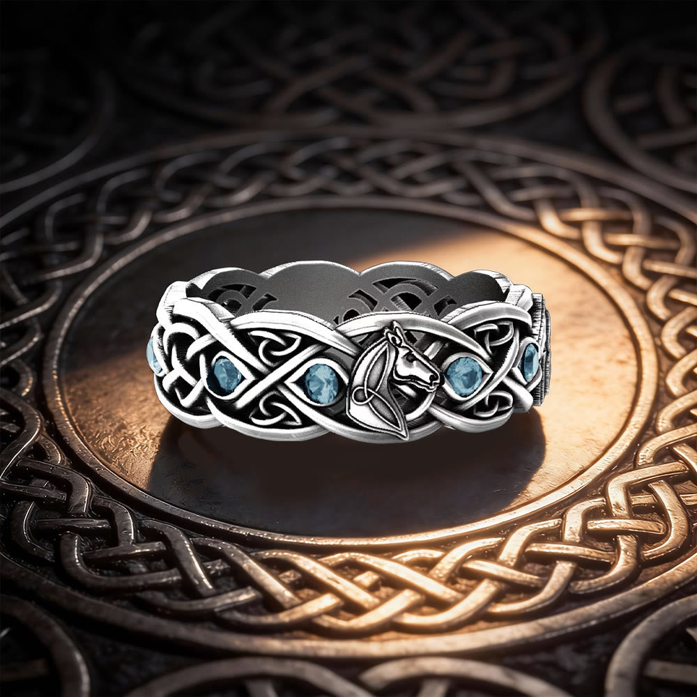 FREE Today: Horse Head Celtic Knot Ring - Blue - US 10 - image 5