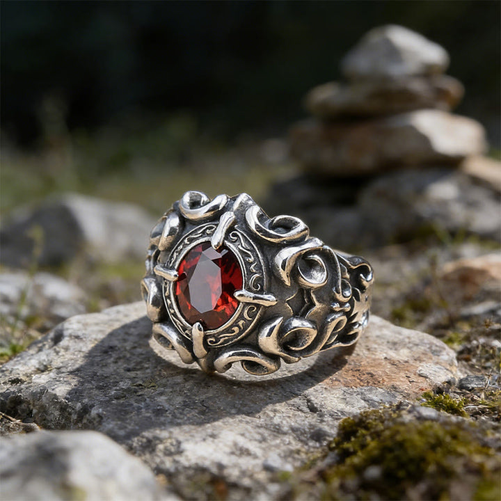  FREE Today: Crimson Gem Red Jewel Carved Ring - Adjustable - image 0