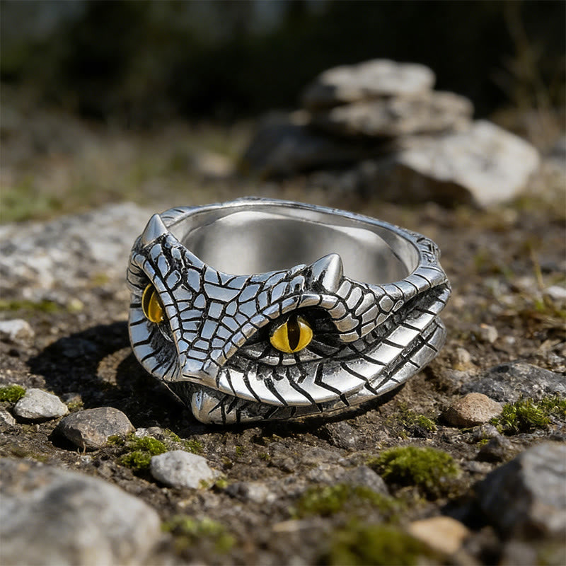 FREE Today: Veiled Serpent Scale Gilded Eye Ring - image 3
