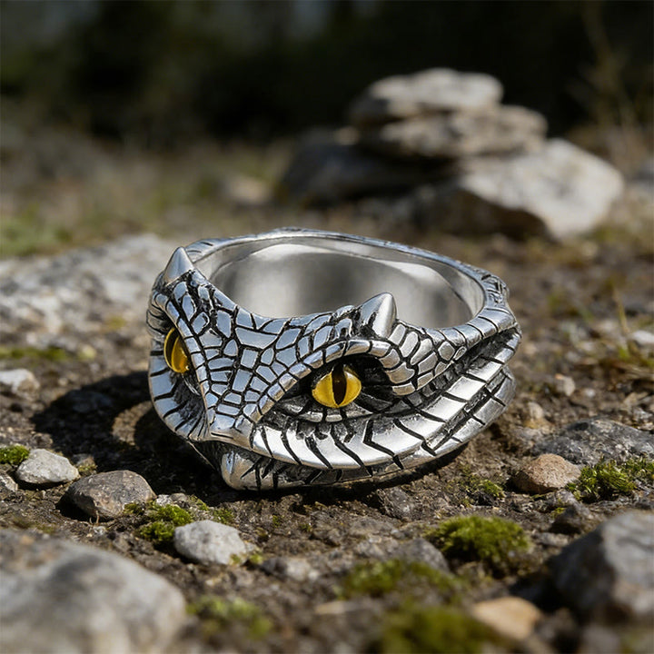  FREE Today: Veiled Serpent Scale Gilded Eye Ring - image 3