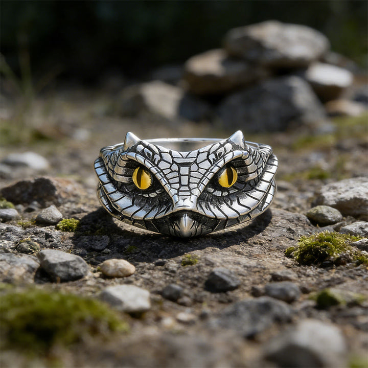  FREE Today: Veiled Serpent Scale Gilded Eye Ring - Adjustable - image 0