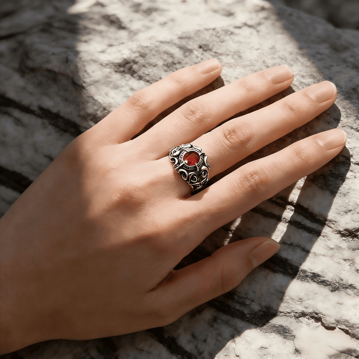  FREE Today: Crimson Gem Red Jewel Carved Ring - image 1