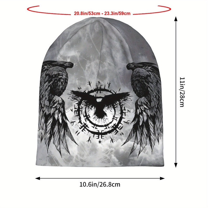 WorldNorse Grayscale Raven Sigil Mistveil Beanie - image 4